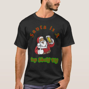Camiseta Navidades de Santa y cerveza "Top Shelf Elf Santa"