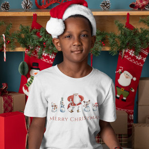 Camiseta Navidades de santa y snowmen