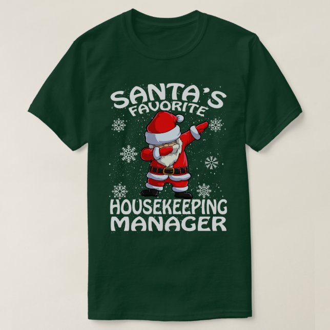 Camiseta Navidades de Santas Favoritos Housekeep Manager (Diseño del anverso)