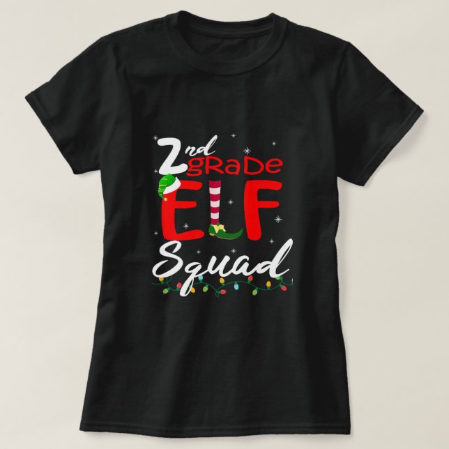 Camiseta Navidades de segundo grado Elf Squad Premi superio (Diseño del anverso)
