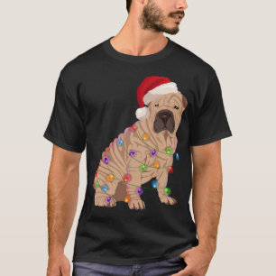 Camiseta Navidades de Shar Pei alumbran a amante del perro