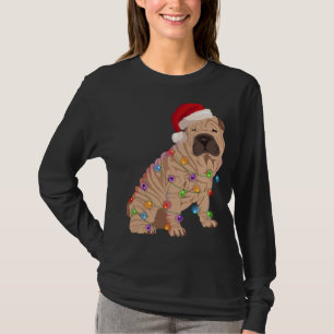 Camiseta Navidades de Shar Pei alumbran a amante del perro 