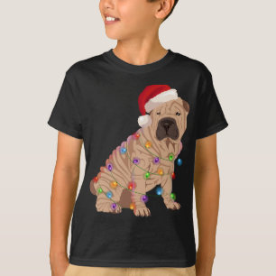 Camiseta Navidades de Shar Pei alumbran a amante del perro