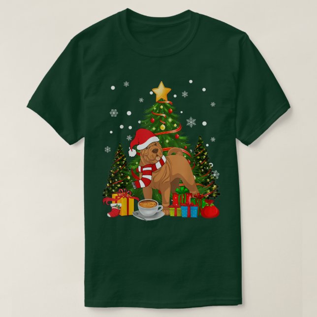 Camiseta Navidades de Shar Pei Dog Santa Hat Café 2021 Perr (Diseño del anverso)