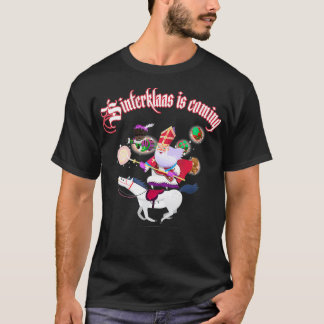 Camiseta Navidades de Sinterklaas conjunto regalo de zwart