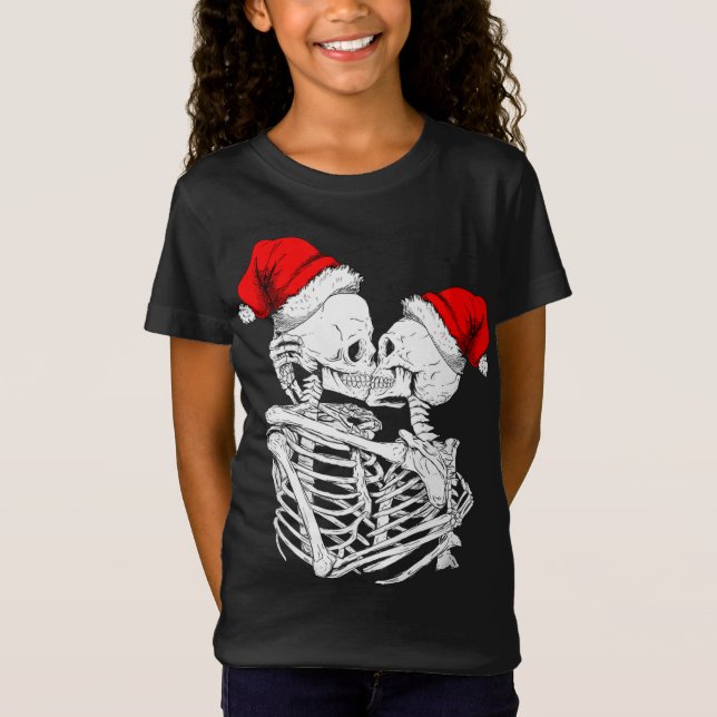 Camiseta Navidades de Skeleton Kissing Piajama Guay Skull B (Anverso)