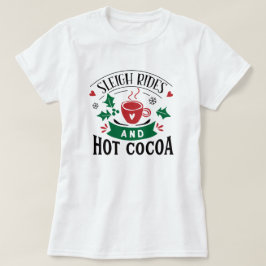 Camiseta Navidades de Sleigh Rides & Cocoa acribillan T-Shi