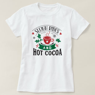 Camiseta Navidades de Sleigh Rides & Cocoa acribillan T-Shi