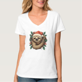 Camiseta Navidades de Sloth Santa Claus Personalizado