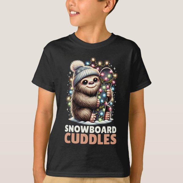 Camiseta Navidades De Snowboard Cuddle Encendido De Snowboa (Anverso)