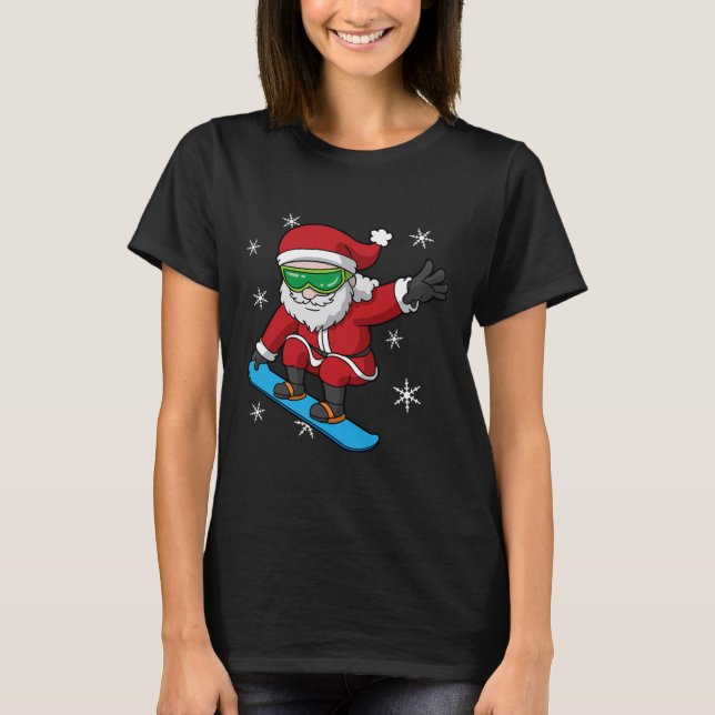 Camiseta Navidades de Snowboard Santa Claus Snowboard Snowb (Anverso)