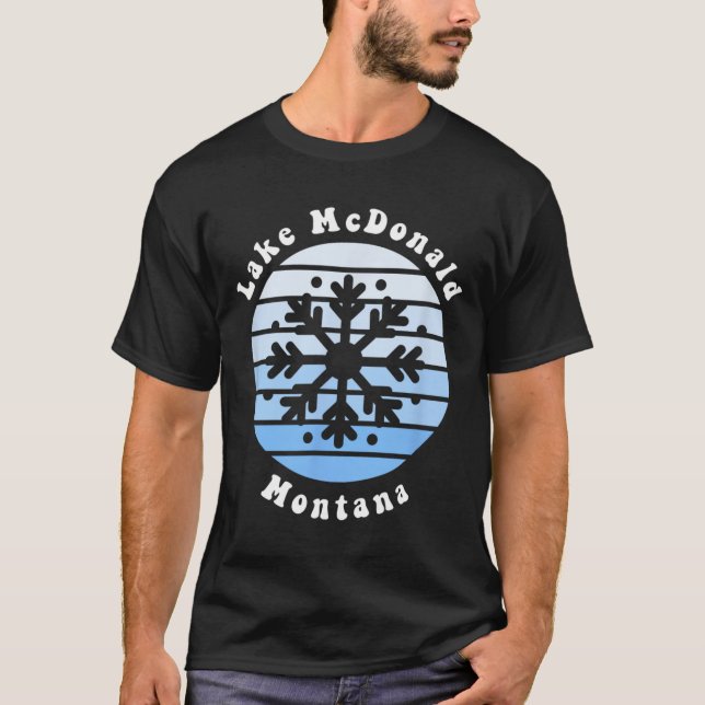 Camiseta Navidades de Snowflake en el lago Mcdonald Montana (Anverso)