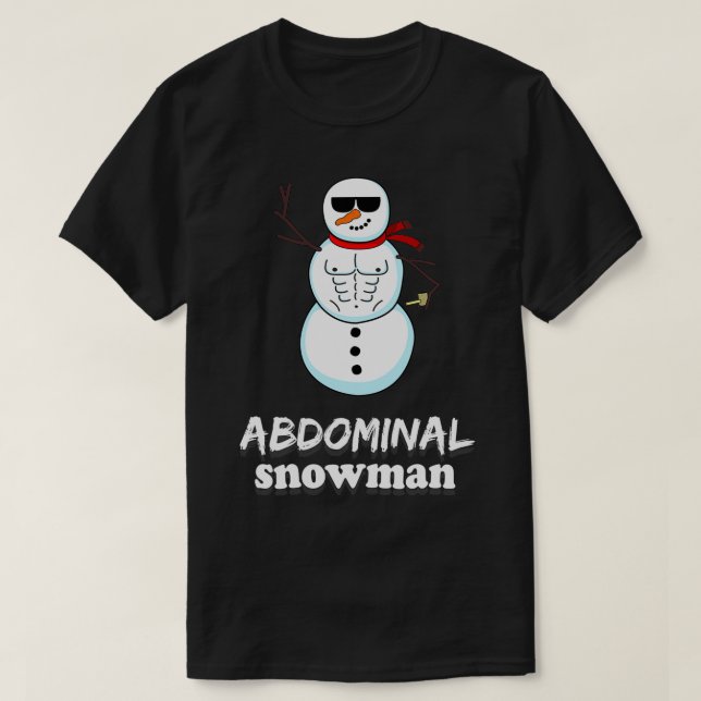 Camiseta Navidades de Snowman abdominales ofrecen un divert (Diseño del anverso)