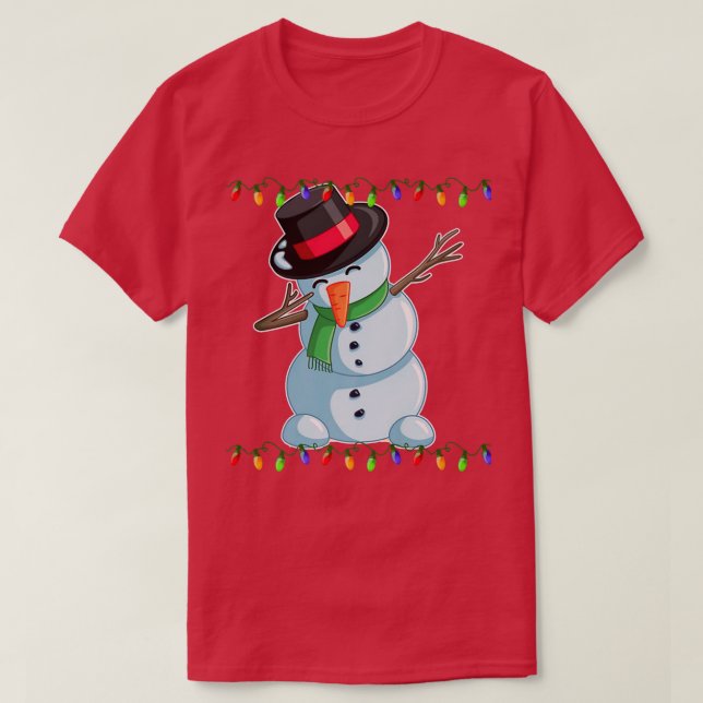 Camiseta Navidades de Snowman arrojan luces sobre el divert (Diseño del anverso)