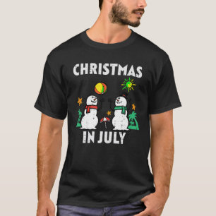 Camiseta Navidades De Snowman Beach En Julio Nochebuena Hom