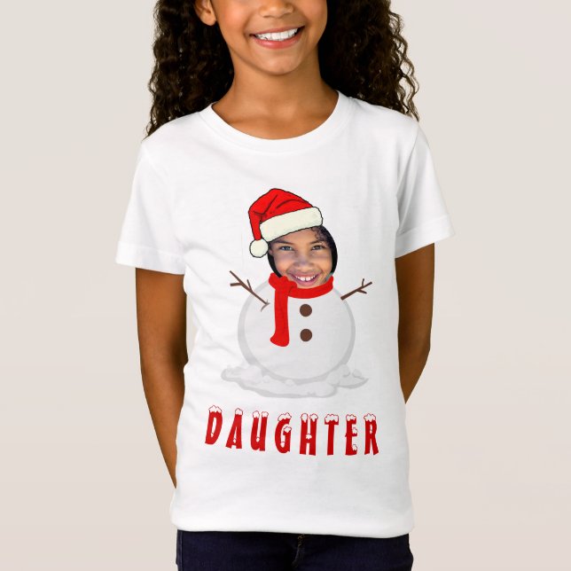Camiseta Navidades de Snowman con fotografía divertida (Anverso)