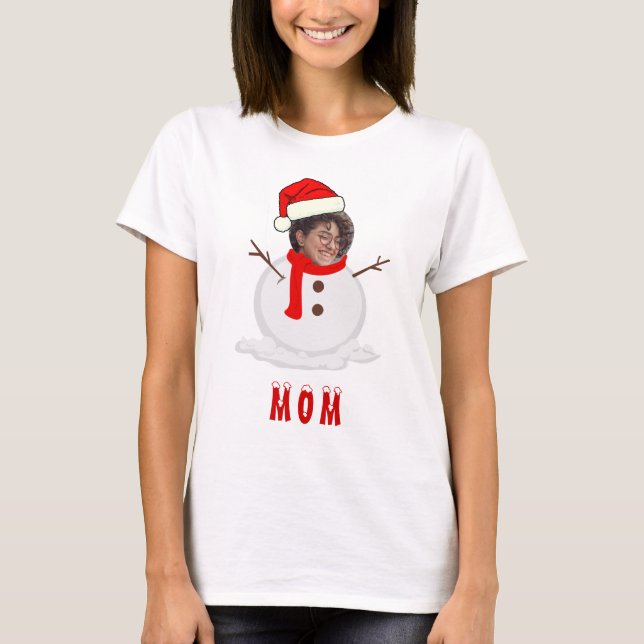 Camiseta Navidades de Snowman con fotografía divertida (Anverso)