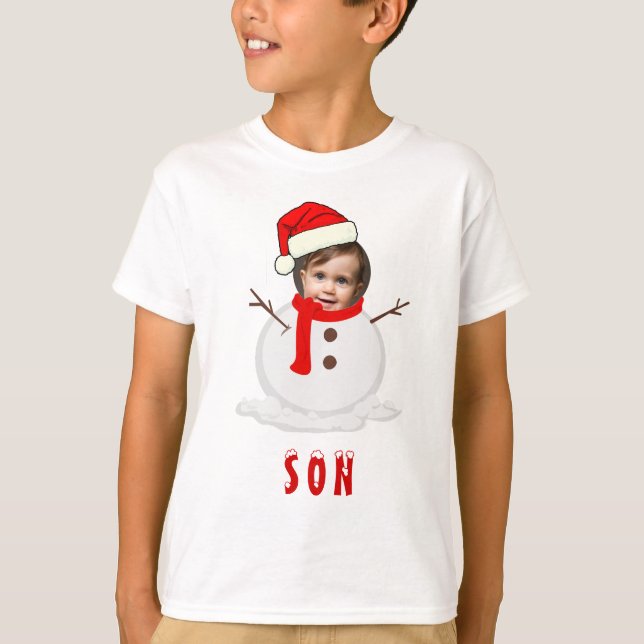 Camiseta Navidades de Snowman con fotografía divertida (Anverso)