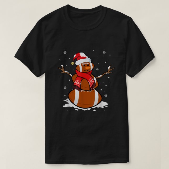 Camiseta Navidades de Snowman de fútbol divertidos coincide (Diseño del anverso)