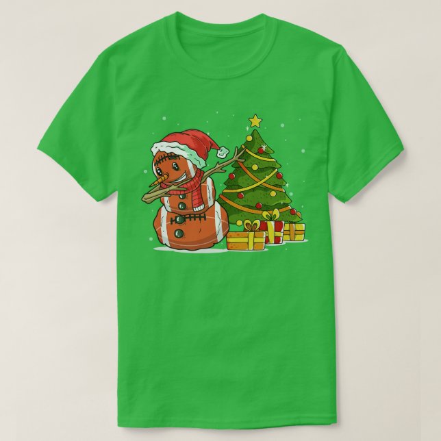 Camiseta Navidades de Snowman de fútbol divertidos coincide (Diseño del anverso)