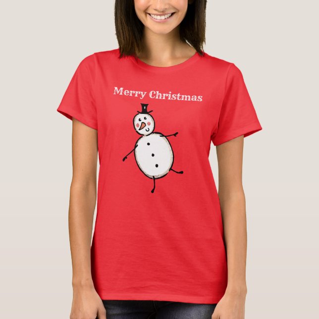Camiseta Navidades de Snowman personalizados (Anverso)