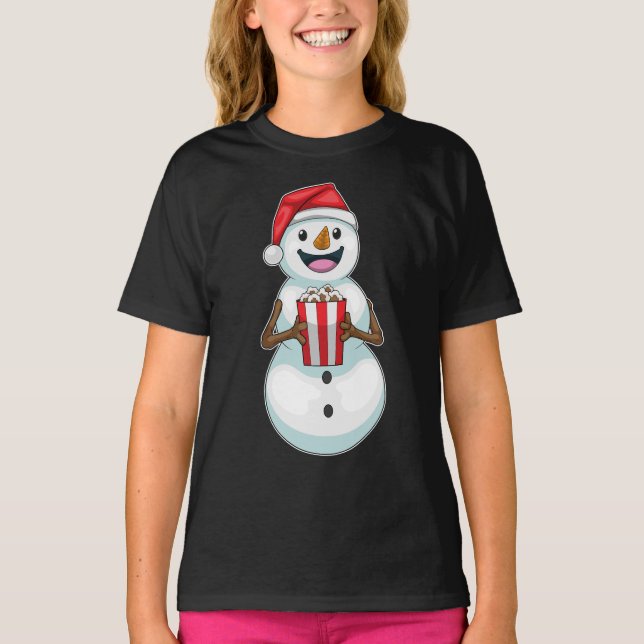 Camiseta Navidades de Snowman Popcorn (Anverso)