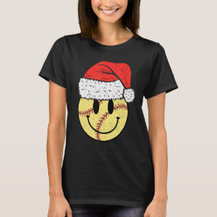 Camiseta Navidades de Softbol Cuidan Softball Happy Face Sa