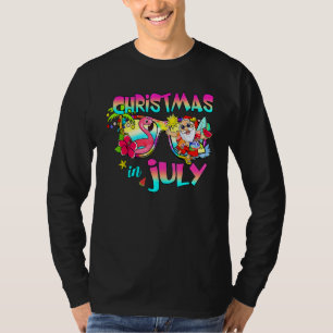 Camiseta Navidades De Sombrero De Flamingo Rosado En Julio 