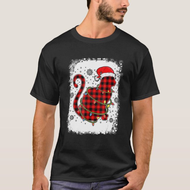 Camiseta Navidades de Sombrero de Sombrero de Gato Rojo Fam (Anverso)