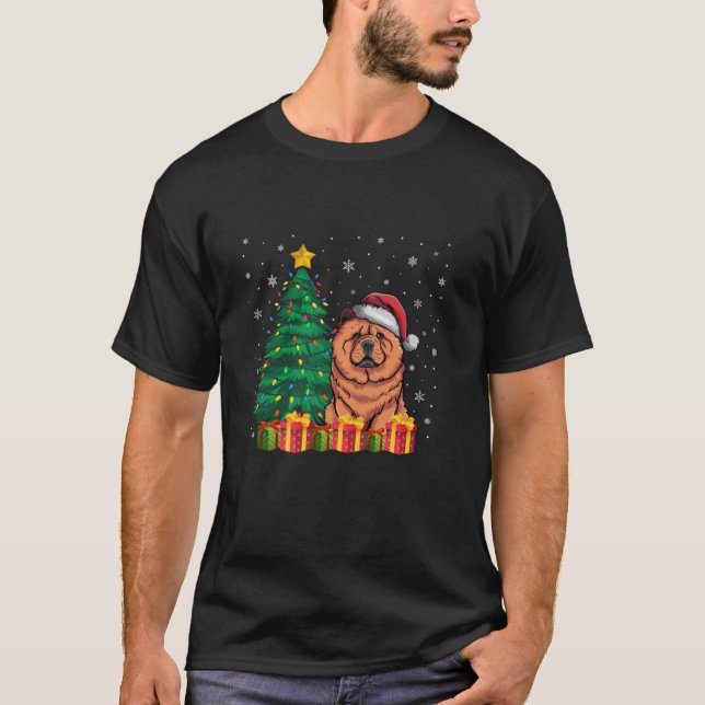 Camiseta Navidades de Sombrero Feo Chow Santa Luces Amor Pe (Anverso)