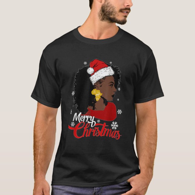 Camiseta Navidades de Sombrero Sombrero Africano Negro G (Anverso)