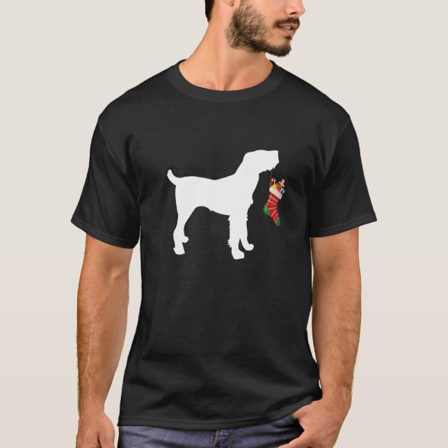 Camiseta Navidades de Spinone Italiano reaccionando Perro S (Anverso)