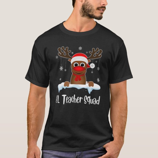 Camiseta NAVIDADES de Squad Xmas Reindeer Santa Hat (Anverso)