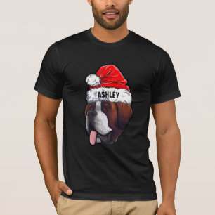 Camiseta Navidades de St. Bernard Terrier Gorra Perro Grand