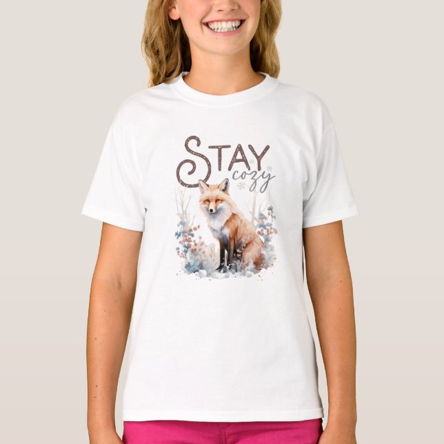 Camiseta Navidades de Stay Cosy Woodland Fox (Anverso)