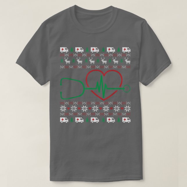 Camiseta Navidades de Stethoscope Cardíacos XMeo Feo como e (Diseño del anverso)