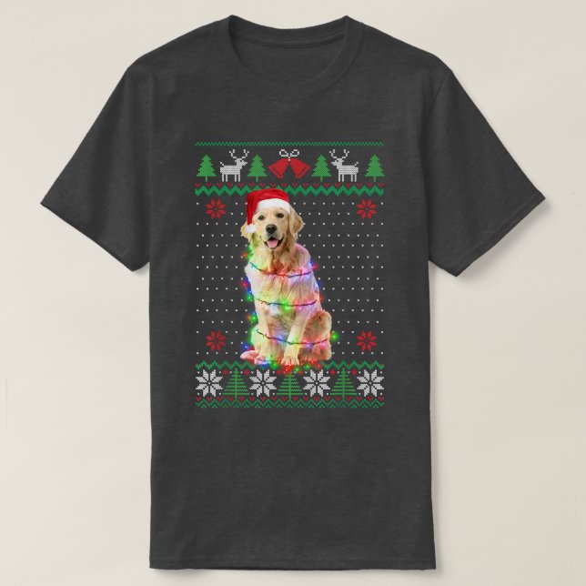 Camiseta Navidades de sudadera feas de perro de Golden Retr (Diseño del anverso)
