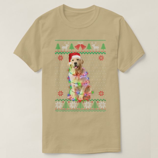 Camiseta Navidades de sudadera feas de perro de Golden Retr (Diseño del anverso)