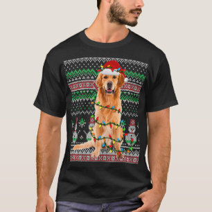 Camiseta Navidades de sudadera feas de perro de Golden Retr