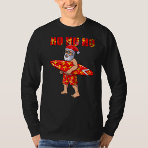 Camiseta Navidades de surf de Hawái Ho Ho Santa Surfboard I