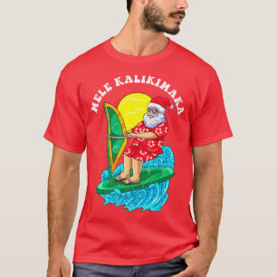 Camiseta Navidades de Surf Mele Kalikimaka Santa Wind