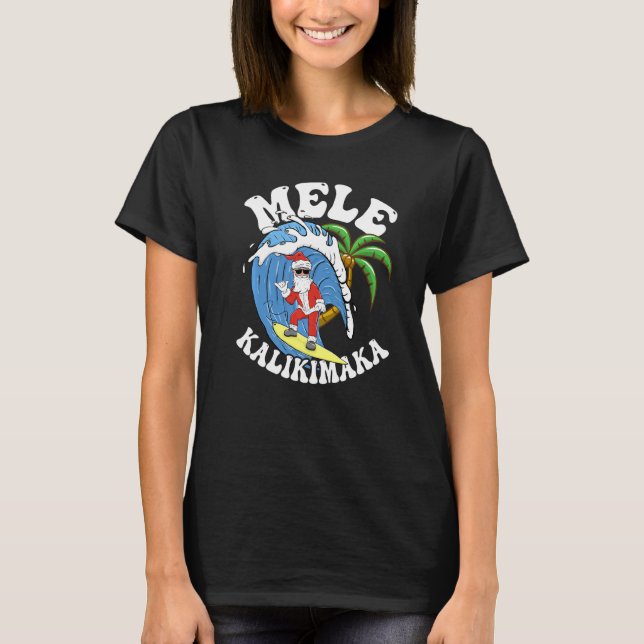 Camiseta Navidades de Surfing Mele Kalikimaka (Anverso)