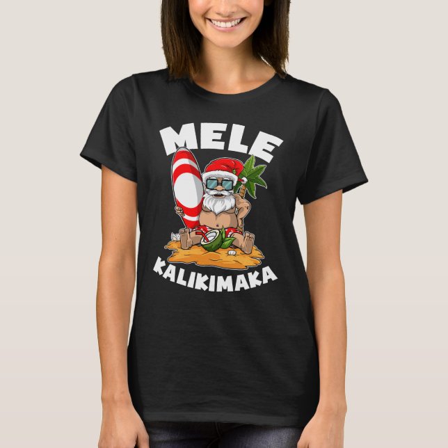 Camiseta Navidades de Surfing Mele Kalikimaka en julio (Anverso)