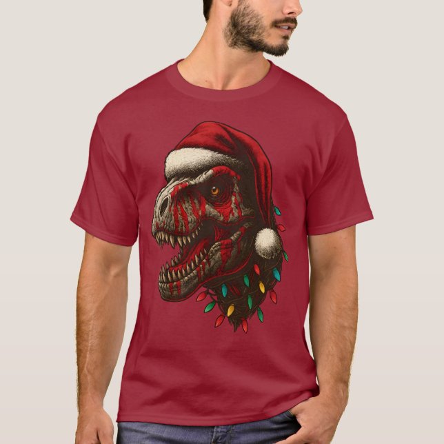 Camiseta Navidades de T-Rex Santa Dinosaur (Anverso)