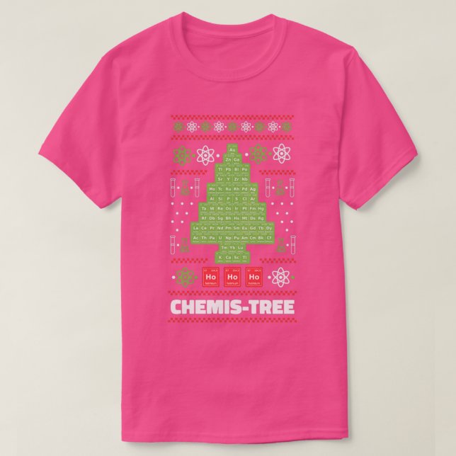 Camiseta Navidades de tabla periódicos fir Chemis Tree (Diseño del anverso)