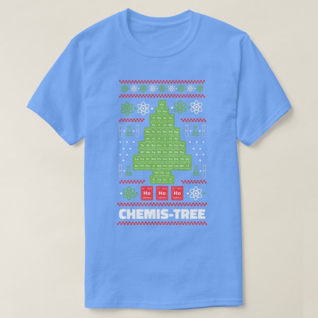 Camiseta Navidades de tabla periódicos fir Chemis Tree 1 (Diseño del anverso)