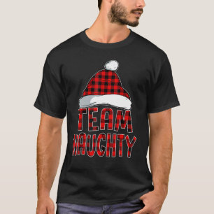 Camiseta Navidades de Team Naughty Santa Red Plaid Claus Pa