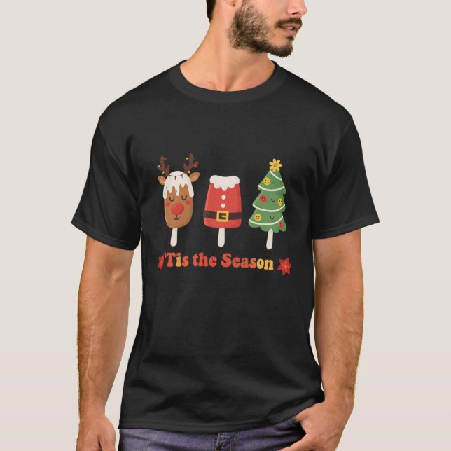 Camiseta Navidades de temporada de Retro en vacaciones de p (Anverso)