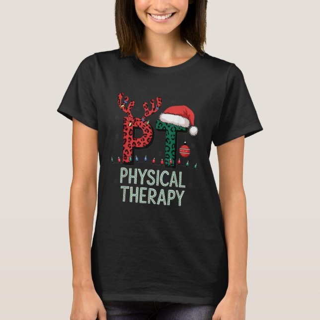 Camiseta Navidades de Terapia Física Santa Hat Pt Terapista (Anverso)