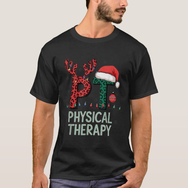 Camiseta Navidades de Terapia Física Santa Hat Pt Terapista (Anverso)